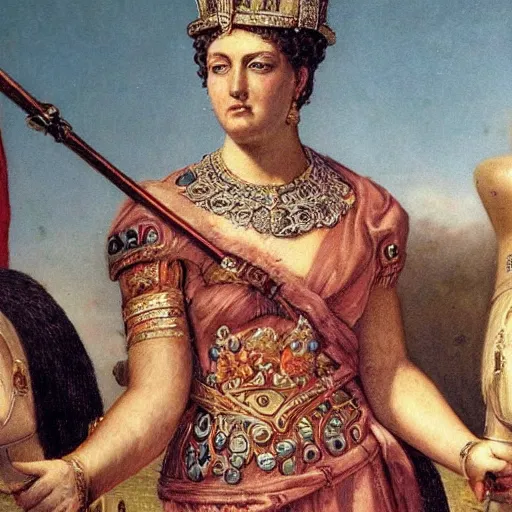 Image similar to roman empress, roman empire queen, matriarchy nation