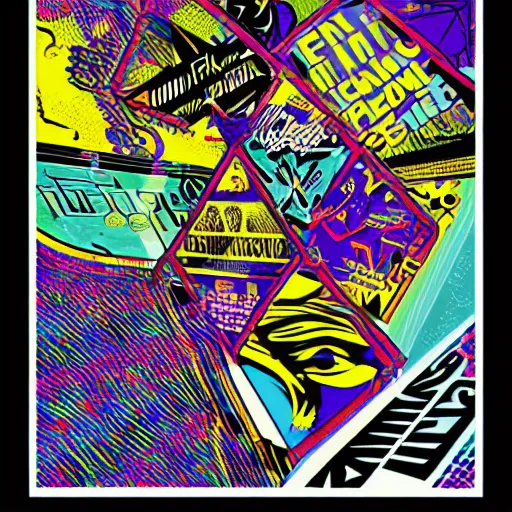 Prompt: techno poster design, acid graphics, acidgraphix, acid graphix, graphic design, art, artwork