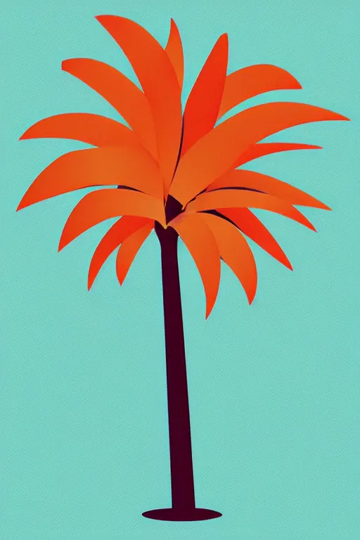 Prompt: minimalist boho style art of colorful palm tree, illustration, vector art