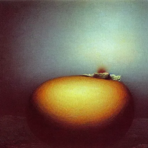 Image similar to the biggest egg ever seen, beksinski