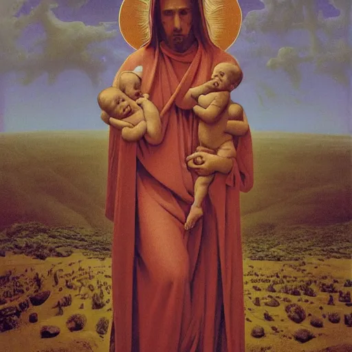 Image similar to baby jesus holy and sacred by zdzisław beksinski, by zdzisław beksinski, by zdzisław beksinski, by zdzisław beksinski, by zdzisław beksinski