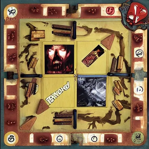 Image similar to evil dead movie, board game