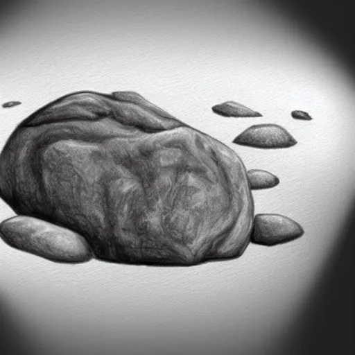 Prompt: A fantastic drawing of a rock, digital art