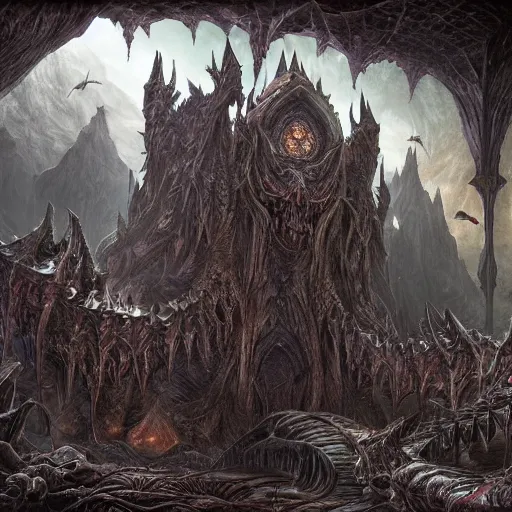 Prompt: dungeons and dragons, a sense of horror, airbrush, dark, 3 d, megapixel, evil, powerful, massive scale, moody lighting, bump map, depth map, slime, insanely detailed and intricate, hypermaximalist, elegant, ornate, hyper realistic, super detailed