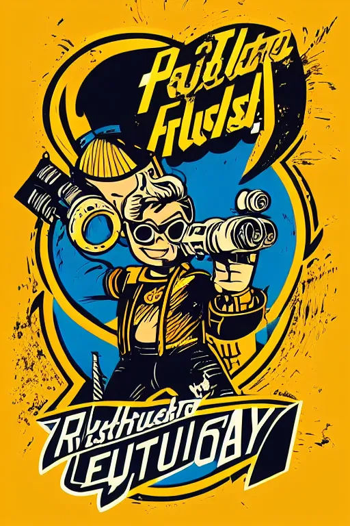 Image similar to fallout 7 6 retro futurist illustration art by butcher billy, sticker, colorful, illustration, highly detailed, simple, smooth and clean vector curves, no jagged lines, vector art, smooth andy warhol style