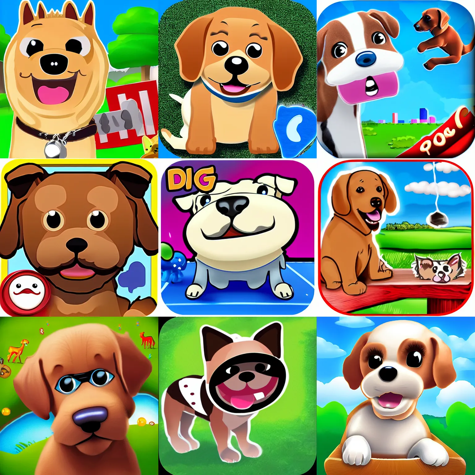 Prompt: Ben the talking dog app game
