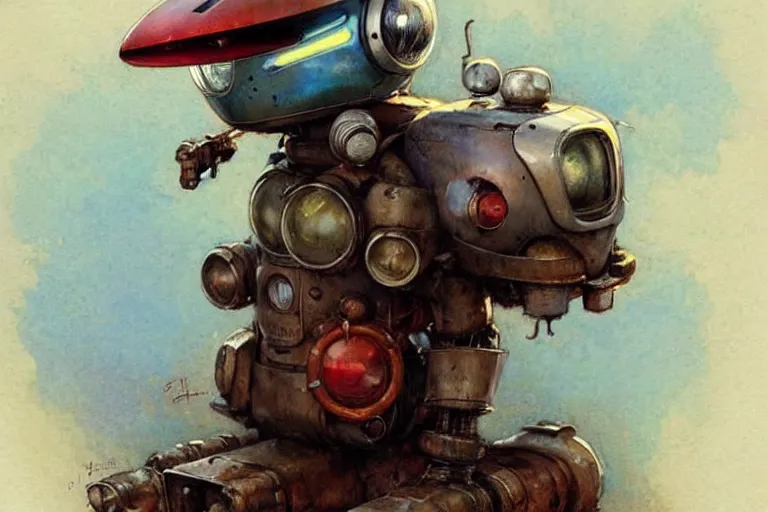 Image similar to adventurer ( ( ( ( ( 1 9 5 0 s retro future robot mouse explorer vehical. muted colors. ) ) ) ) ) by jean baptiste monge!!!!!!!!!!!!!!!!!!!!!!!!! chrome red