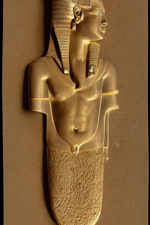 Image similar to a highly detailed beautiful portrait of a egyptian god sculpted by philippe faraut.