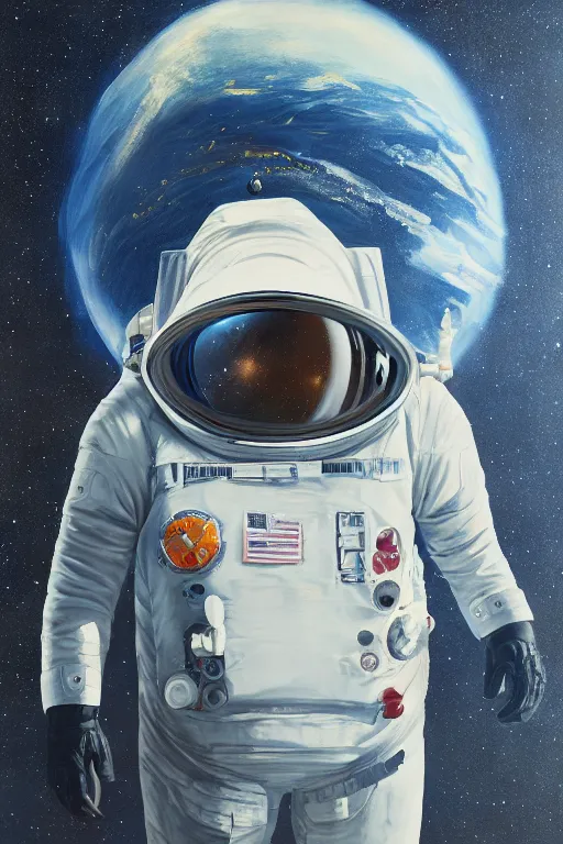 Image similar to whale astronaut, oil on canvas, intricate, portrait, 8 k highly professionally detailed, hdr, cgsociety