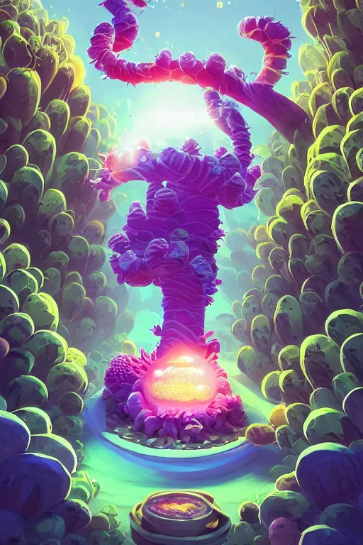 Image similar to roots cactus sushi cristal smurf ghost creature animal sushi cristal very big eye roots cactus elemental flush of force nature micro world fluo fishscale, behance hd by jesper ejsing, by rhads, makoto shinkai and lois van baarle, ilya kuvshinov, rossdraws radiating a glowing aura global illumination ray tracing hdr