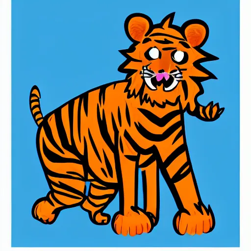 Prompt: Anthropomorphic Tiger, furry art