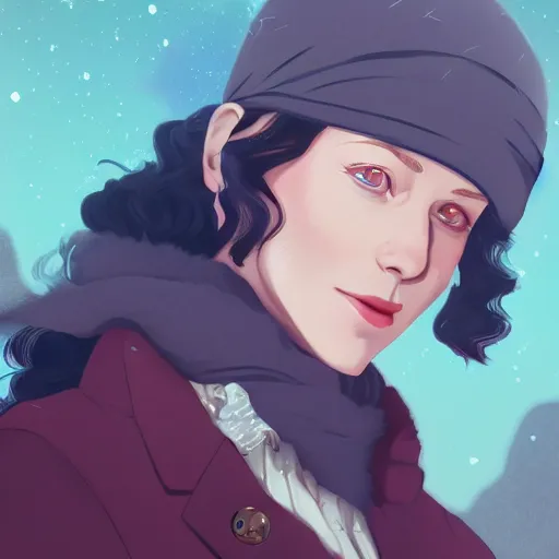 Prompt: portrait of claire fraser from outlander, scottish highlands landscape, ambient lighting, 4k, anime key visual, lois van baarle, ilya kuvshinov, rossdraws, artstation