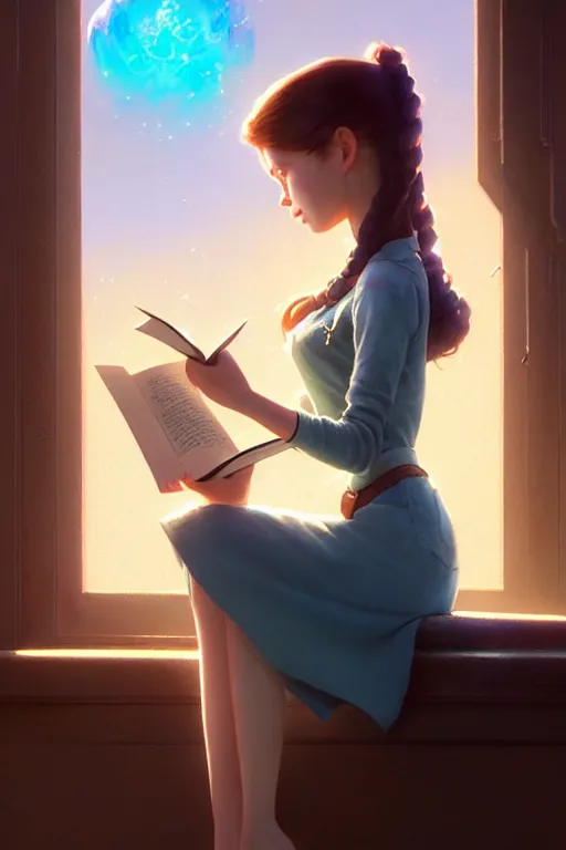 Prompt: highly detailed portrait of beautiful girl reading a book in toy story, dynamic pose, stephen bliss, unreal engine, fantasy art by greg rutkowski, loish, rhads, ferdinand knab, makoto shinkai and lois van baarle, ilya kuvshinov, rossdraws, tom bagshaw, global illumination, radiant light, detailed and intricate environment