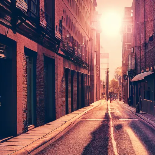 Image similar to beautiful photograph of a street during a golden hour