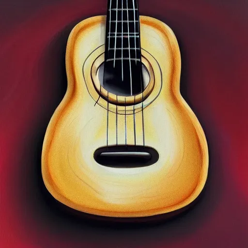 Image similar to highly detailed painting of an ukulele, digital painting, artstation, realistic