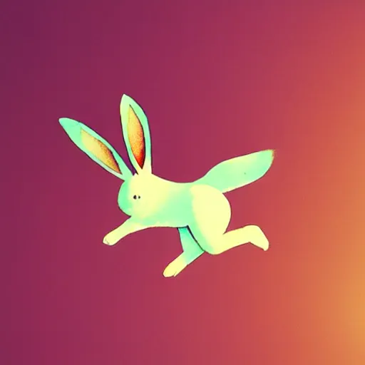 Image similar to a flying rabbit