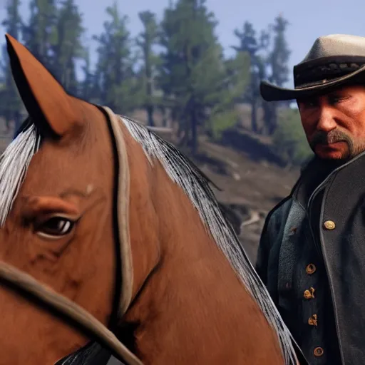 Prompt: Putin In Red dead redemption 2 4K quality super realistic