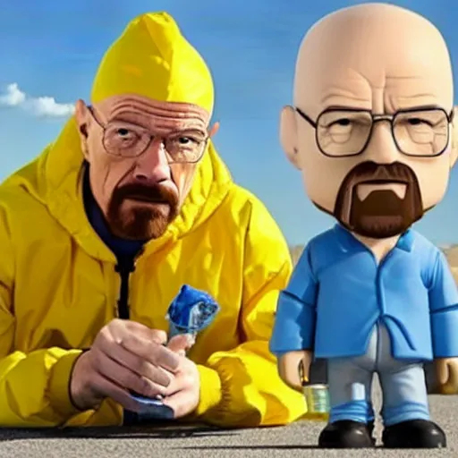 Prompt: walter white trying to find the breaking bad funko pops at a walmart