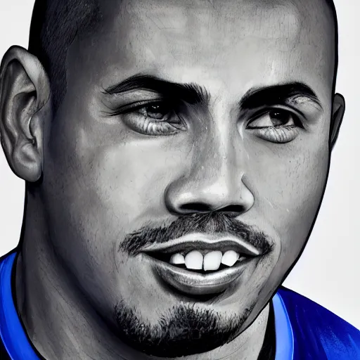 Prompt: brazilian ronaldo, 4 k, potrait