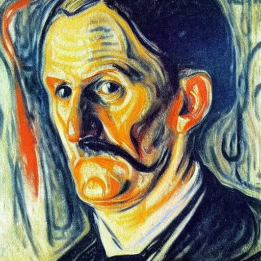 Image similar to Portrait of Edvard Munch by Edvard Munch, oil painting, masterpiece