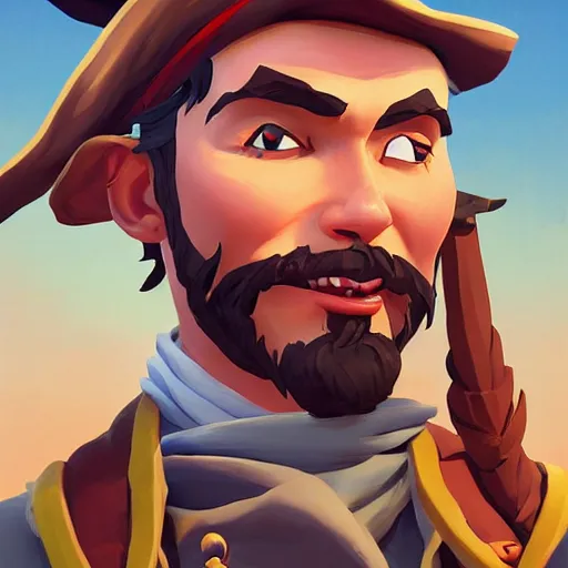 Image similar to painting jack the pirate on sea of thieves game avatar hero smooth face median photoshop filter cutout vector behance hd by jesper ejsing, by rhads, makoto shinkai and lois van baarle, ilya kuvshinov, rossdraws, illustration, art by ilya kuvshinov and gustav klimt