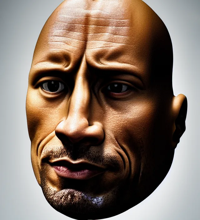 Prompt: portrait of Dwayne Johnson,(((head as a rock)))