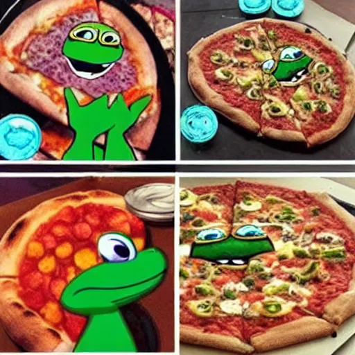 Image similar to ninja turtles are too much pizza