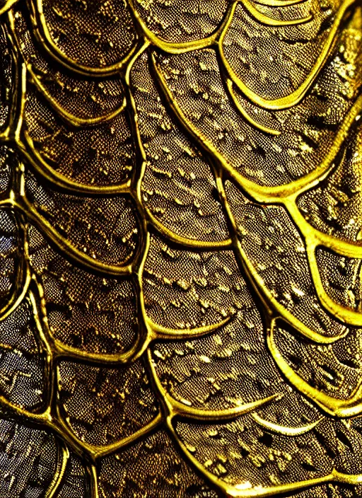 Image similar to photo of a dragon with gleaming metallic gold dragon scales for skin in the style of stefan kostic, realistic, full body shot in bikini, sharp focus, 8 k high definition, insanely detailed, intricate, elegant, art by stanley lau and artgerm, extreme bokeh foliage