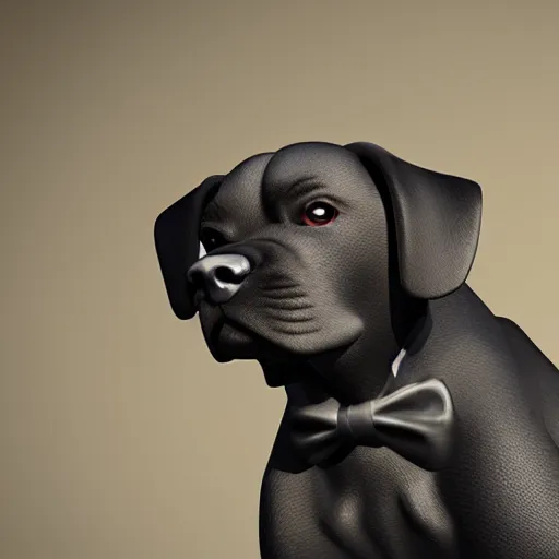 Image similar to puppy as a mafia gangster, statue, 4k, volumetric lighting, hyper realistic