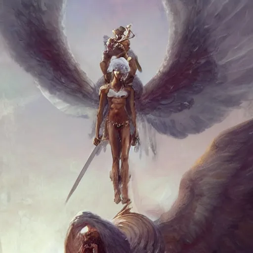 angelic humanoid monster with wings on its back and an | Stable ...