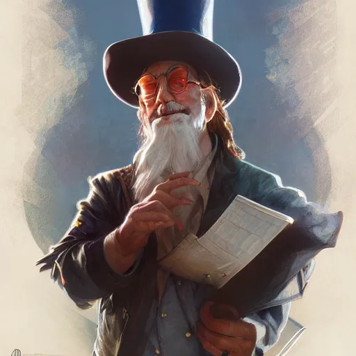 Image similar to uncle sam, d & d, fantasy, intricate, cinematic lighting, highly detailed, digital painting, artstation, concept art, smooth, sharp focus, illustration, art by artgerm and greg rutkowski and alphonse mucha