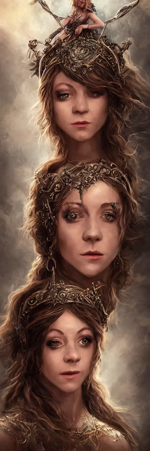 Prompt: portrait of lindsey stirling as a beautiful goddess, epic fantasy art, detailed face, goddess, mystical, mystic atmosphere, trending on artstation, deviantart, digital art, high detail, high definiton, ultra realistic, high quality, hyper realistic, 4 k uhd,