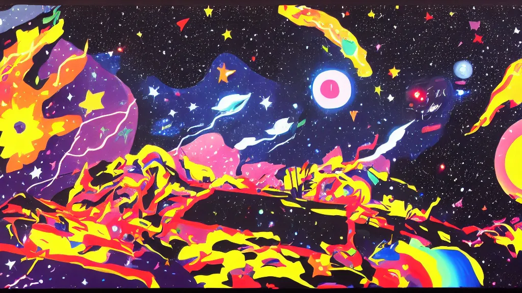Prompt: twinkling distant stars,vantablack, painting by Tomokazu Matsuyama,trending on artstation
