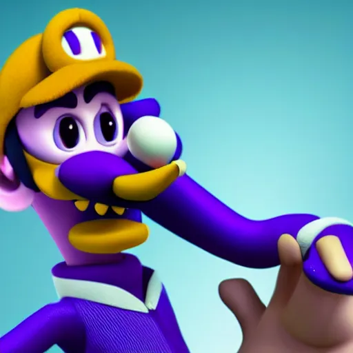 Prompt: Waluigi as a real person, 8k, Hyper realism,