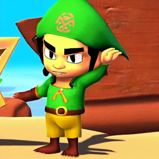 Image similar to Muammar Gaddafi!! in The Legend of Zelda! The Wind Waker