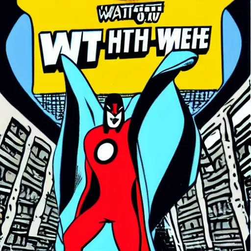 Image similar to Nite-Owl from Watchmen standing in an alleyway with his arms crossed and his cape blowing in the wind, in the style of Bruce Timm, Bruce Timm art, Bruce Timm artwork