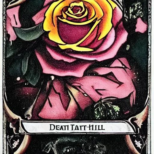 Image similar to the death tarot card, sacred rose