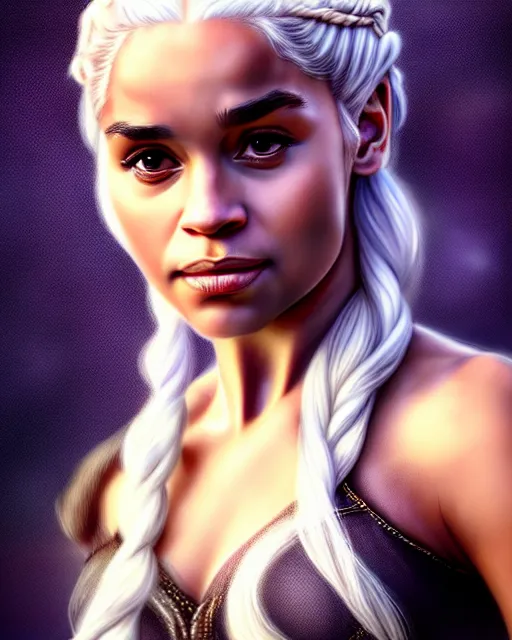 Image similar to photo of a gorgeous young lebron james, lebrone james as daenerys targaryen in the style of stefan kostic, realistic, professionally, professionally color graded, half body shot, sharp focus, 8 k high definition, insanely detailed, intricate, elegant, art by stanley lau and artgerm