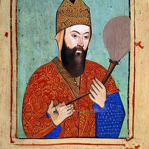 Image similar to 1 5 th century painting depicting haji bektash, located in hajibektash complex, trending on solidworks