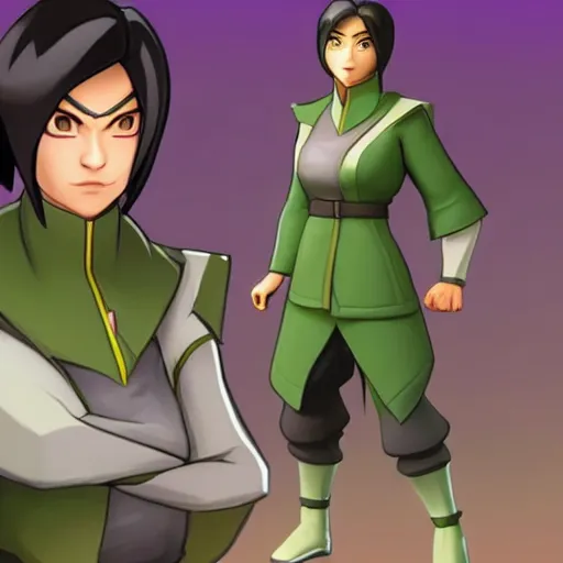 Image similar to toph beifong in fortnite, character render, full body shot, highly detailed, in game render