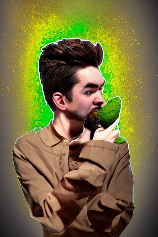 Image similar to 📷 jacksepticeye is soup, made of food, head portrait, dynamic lighting, 4 k