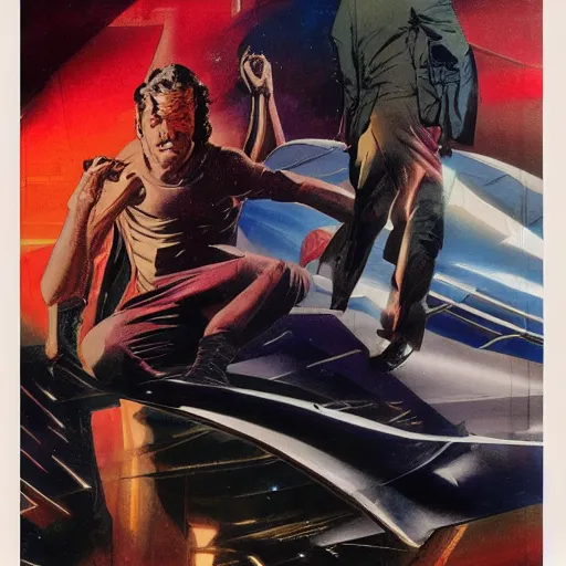 Image similar to photorealistic picture, by bob peak and alex ross, random scifi cover comic book, gouache and wash paints, fine details, fine intricate, fine facial proportionate, fine body proportionate, fine fix broken line, fine fix duplicate line, smooth focus, sharp focus