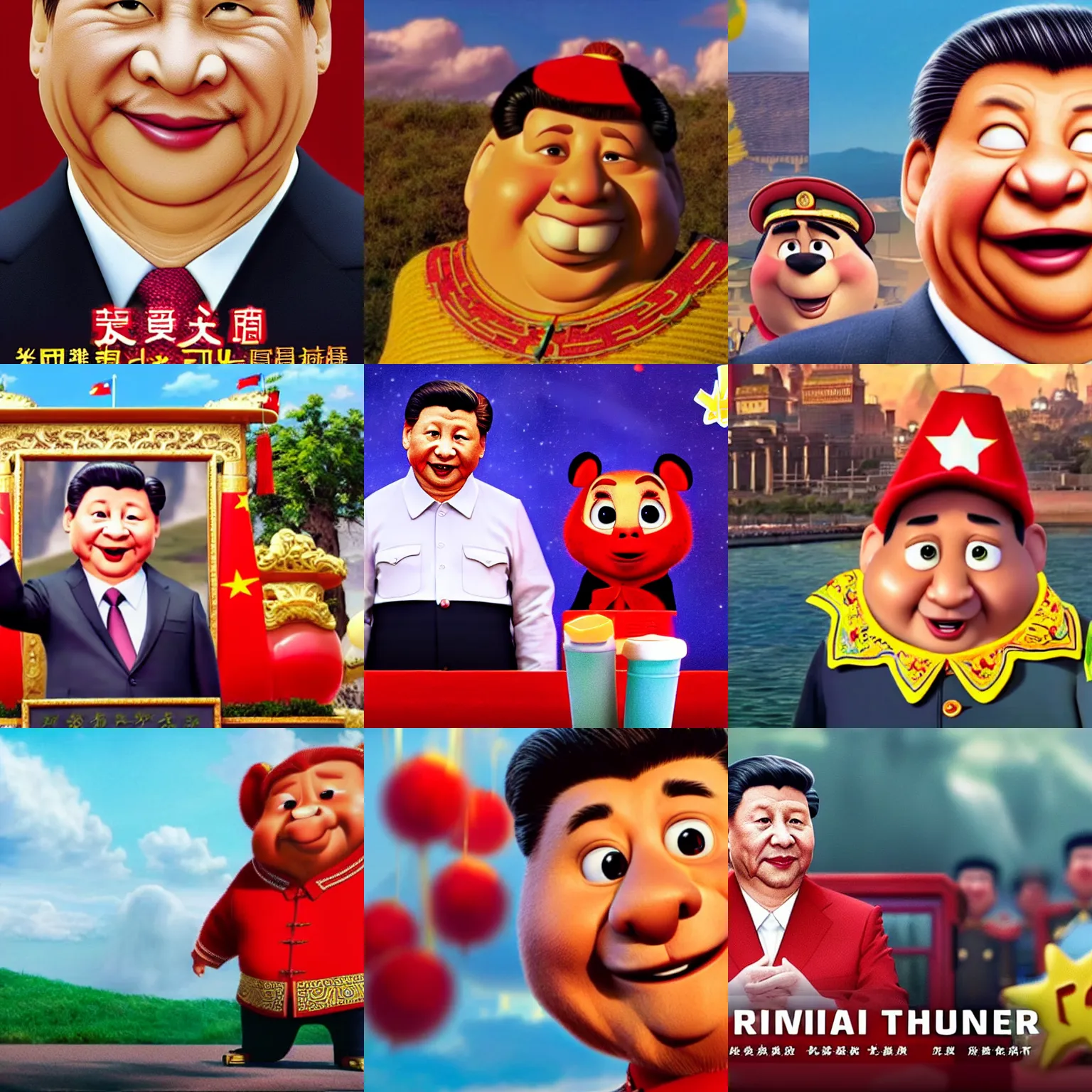 Prompt: xi jinping in pixar movie, hd, official trailer