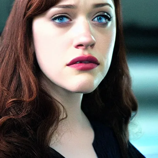 Image similar to a still of kat dennings as black widow in iron man 2 ( 2 0 1 0 ), detailed eyes