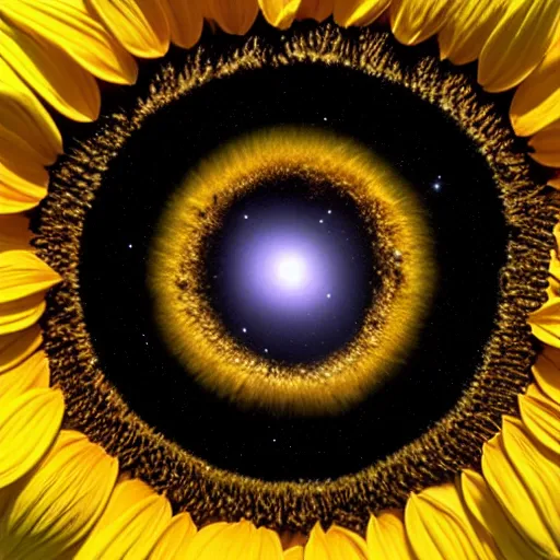 Image similar to 'Black Hole Blackhole Sunflower' James Webb Space Telescope image