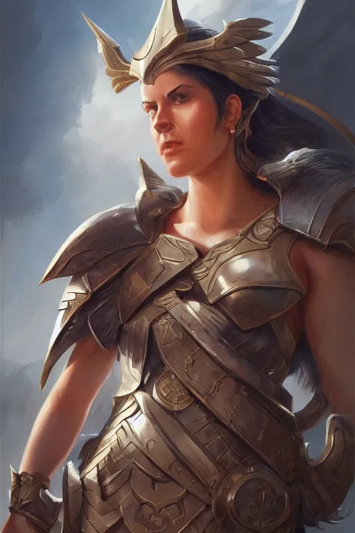 Image similar to amazon valkyrie athena, d & d, fantasy, portrait, highly detailed, headshot, digital painting, trending on artstation, concept art, sharp focus, illustration, art by artgerm and greg rutkowski and magali villeneuve