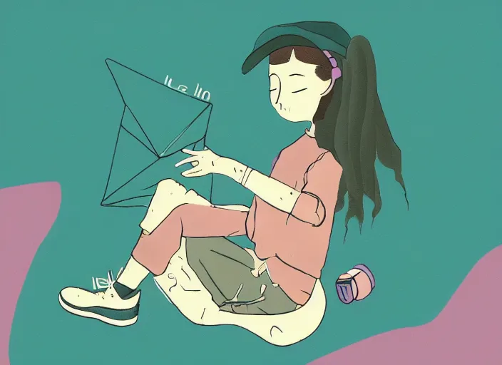 Image similar to lo - fi hip - hop girl, chill beats to relax and study to