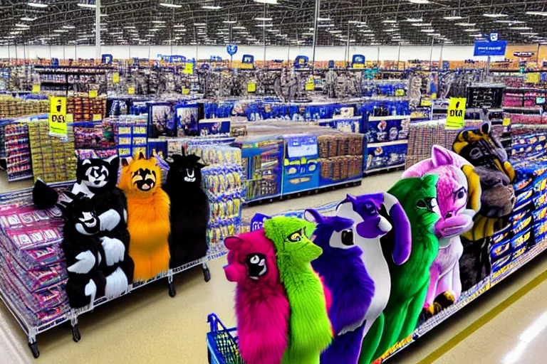 Image similar to photo of fursuits for sale at walmart on black friday