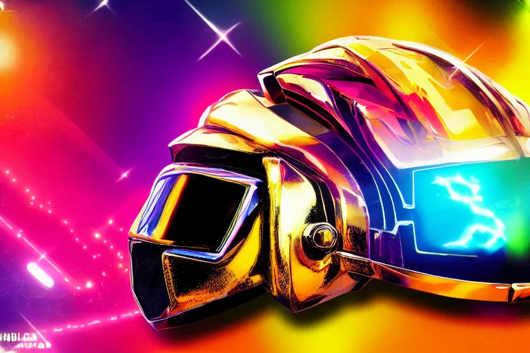 Image similar to lisa frank daft punk octane render 4k trending on flickr