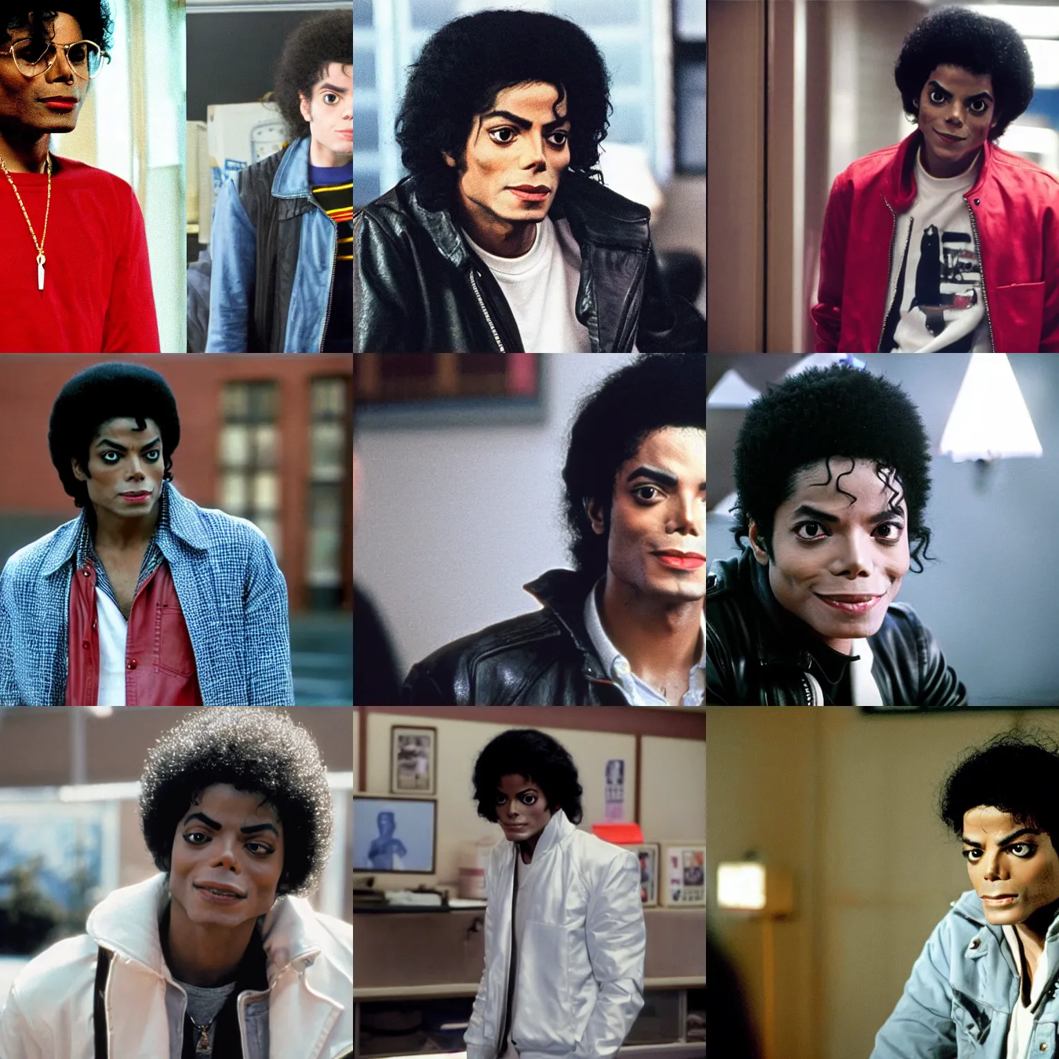 Prompt: Michael Jackson from Thriller (1982) with a young face as Elliot Alderson in Mr Robot (2015)